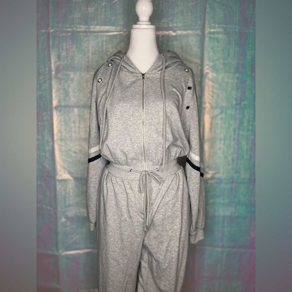 Grey Long Sleeve Jumpsuit